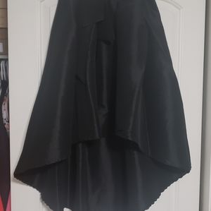High Low Black Midi Skirt